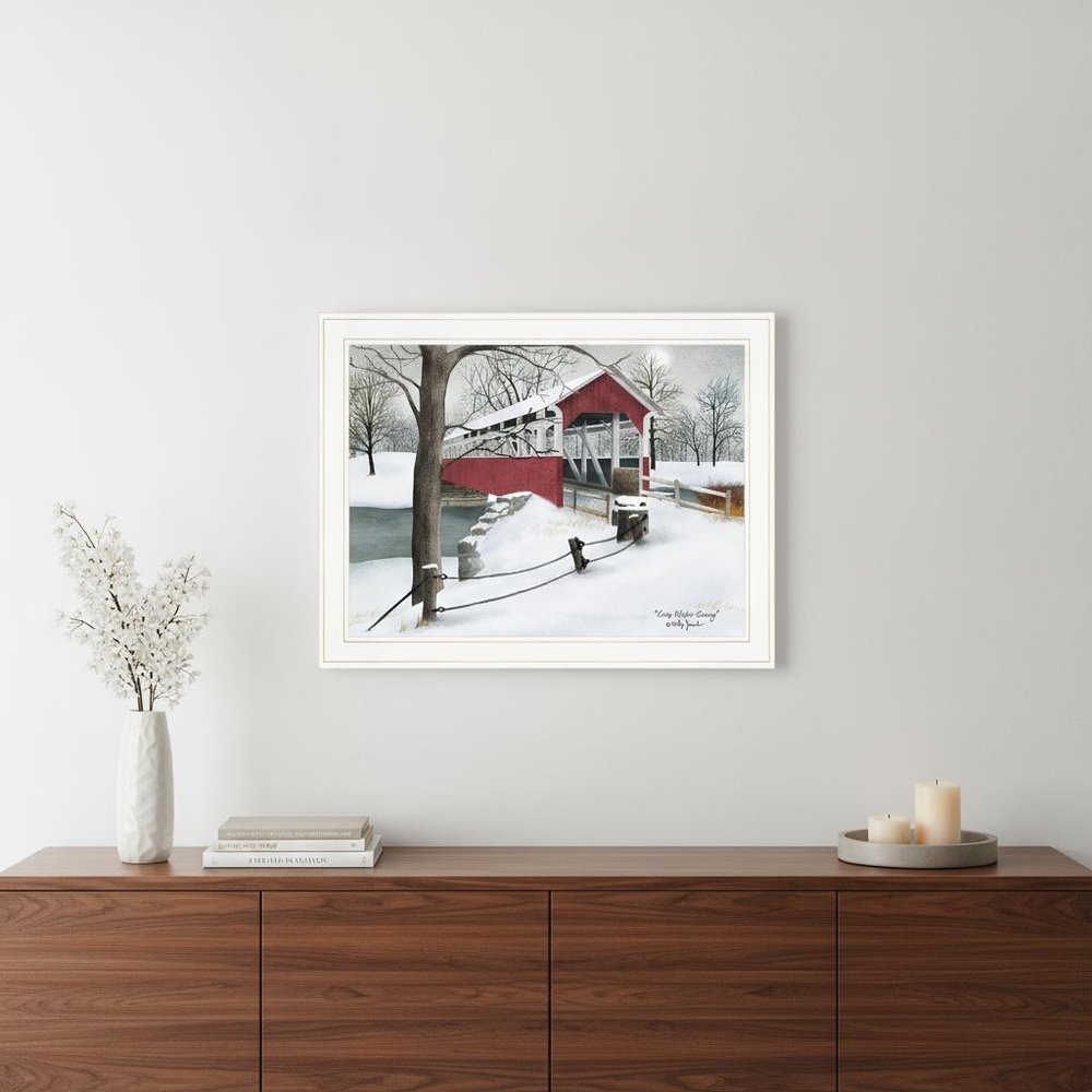 Crisp Winter Evening 3 White Framed Print Wall Art