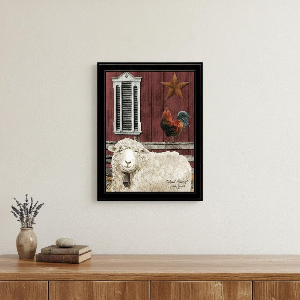 Good Morning 4 Black Framed Print Wall Art