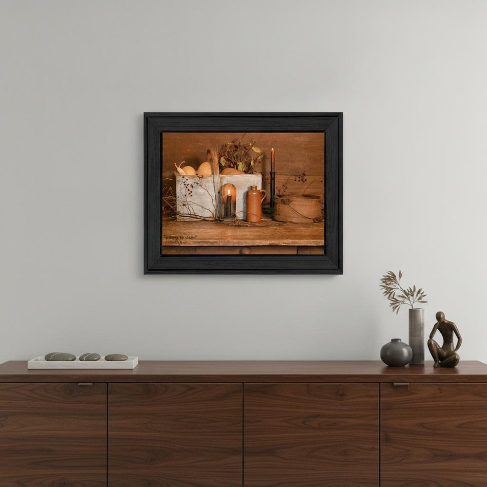 Gathering the Harvest 4 Black Framed Print Kitchen Wall Art