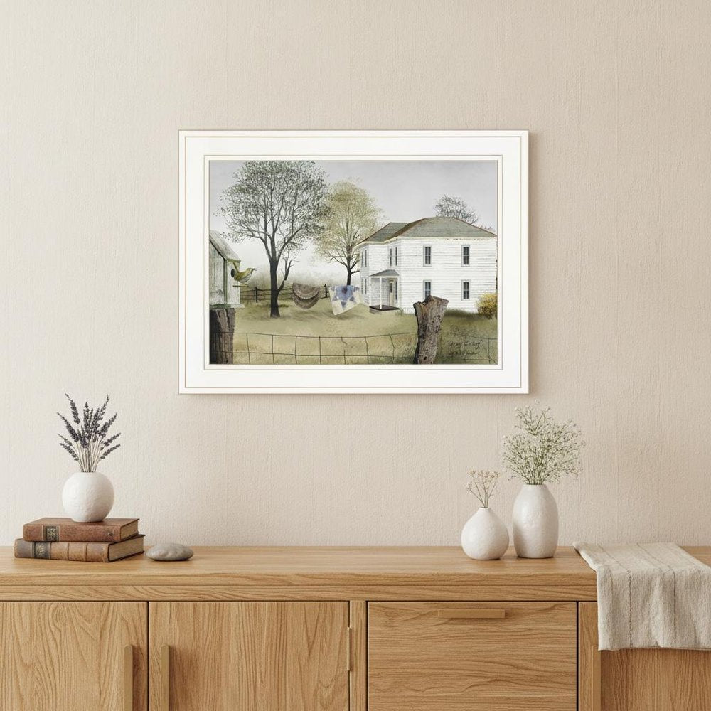 Spring Cleaning 1 White Framed Print Wall Art