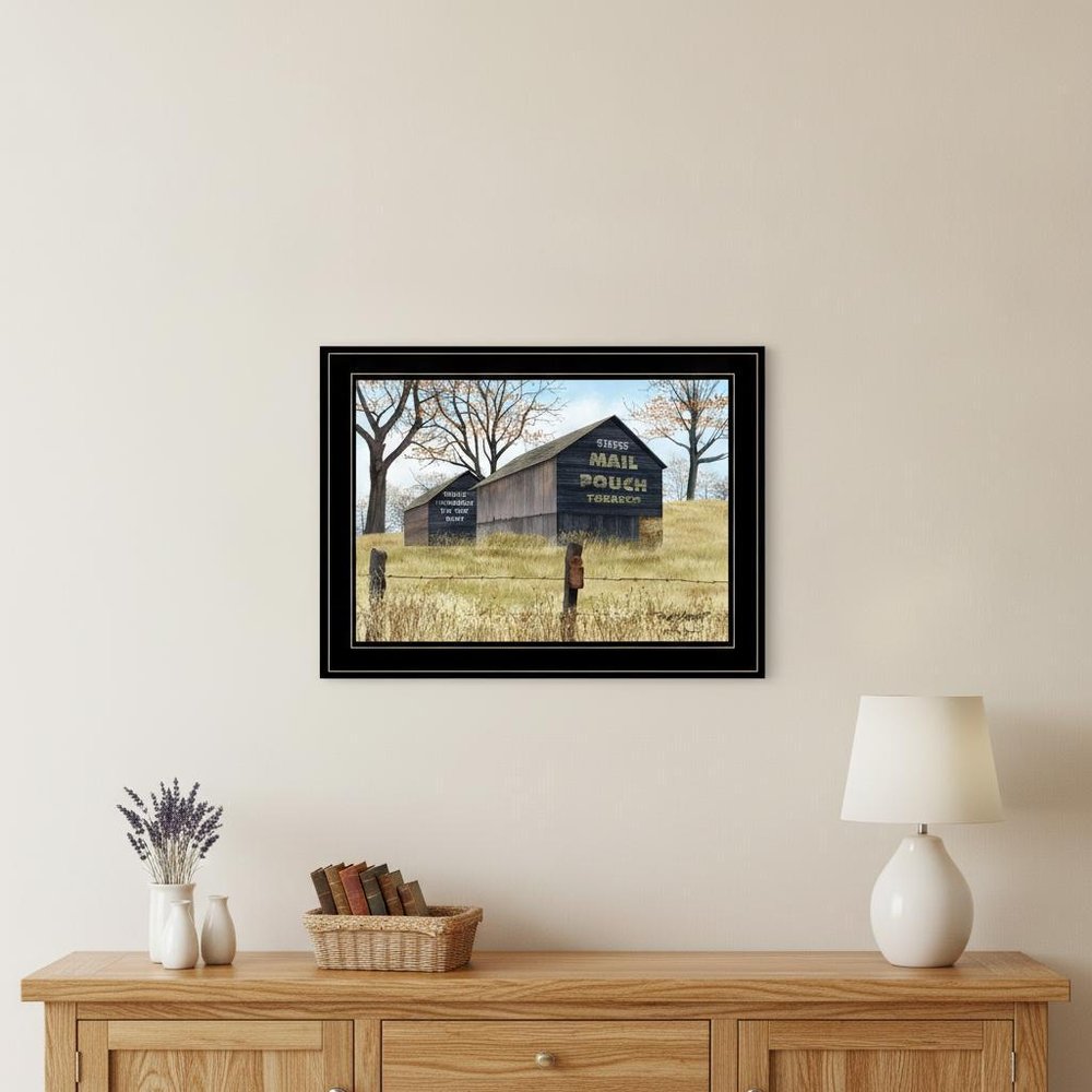Treat Yourself Mail Pouch Barn 2 Black Framed Print Wall Art