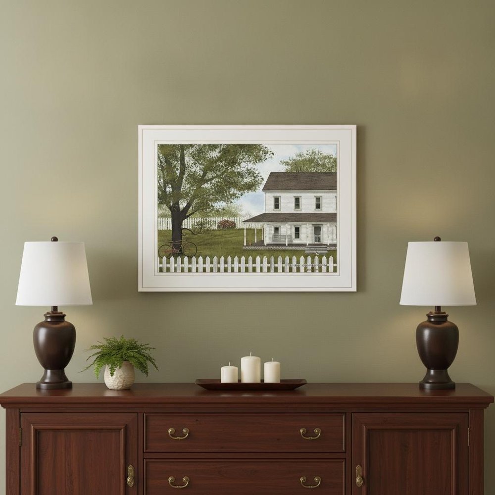 GREEN GREEN GRASS OF HOME 3 White Framed Print Wall Art