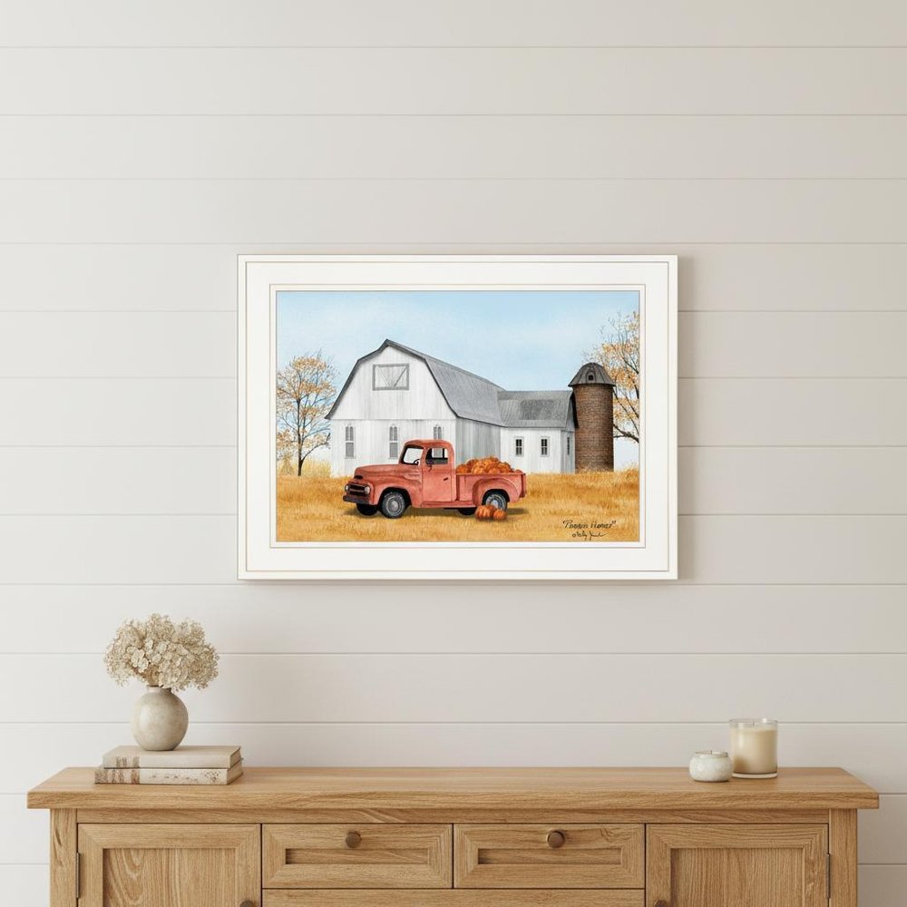 Pumpkin Harvest 1 White Framed Print Kitchen Wall Art