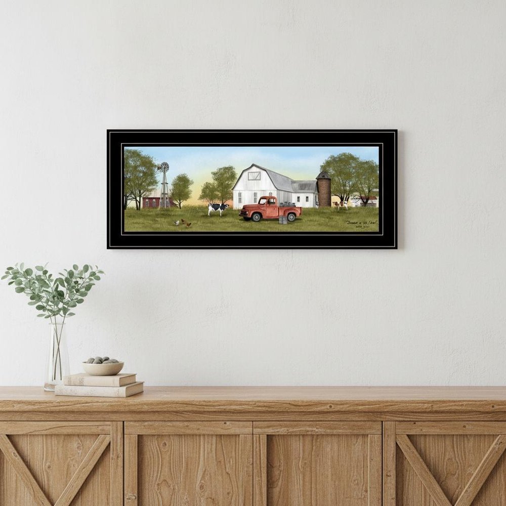 Summer on the Farm 4 Black Framed Print Wall Art