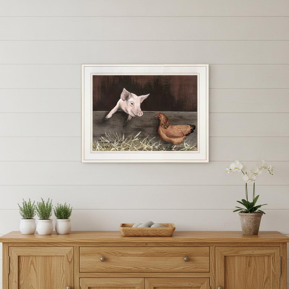 Bacon and Eggs 1 White Framed Print Wall Art