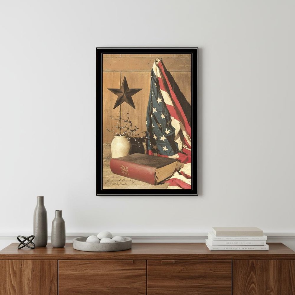 God and Country 8 Black Framed Print Wall Art