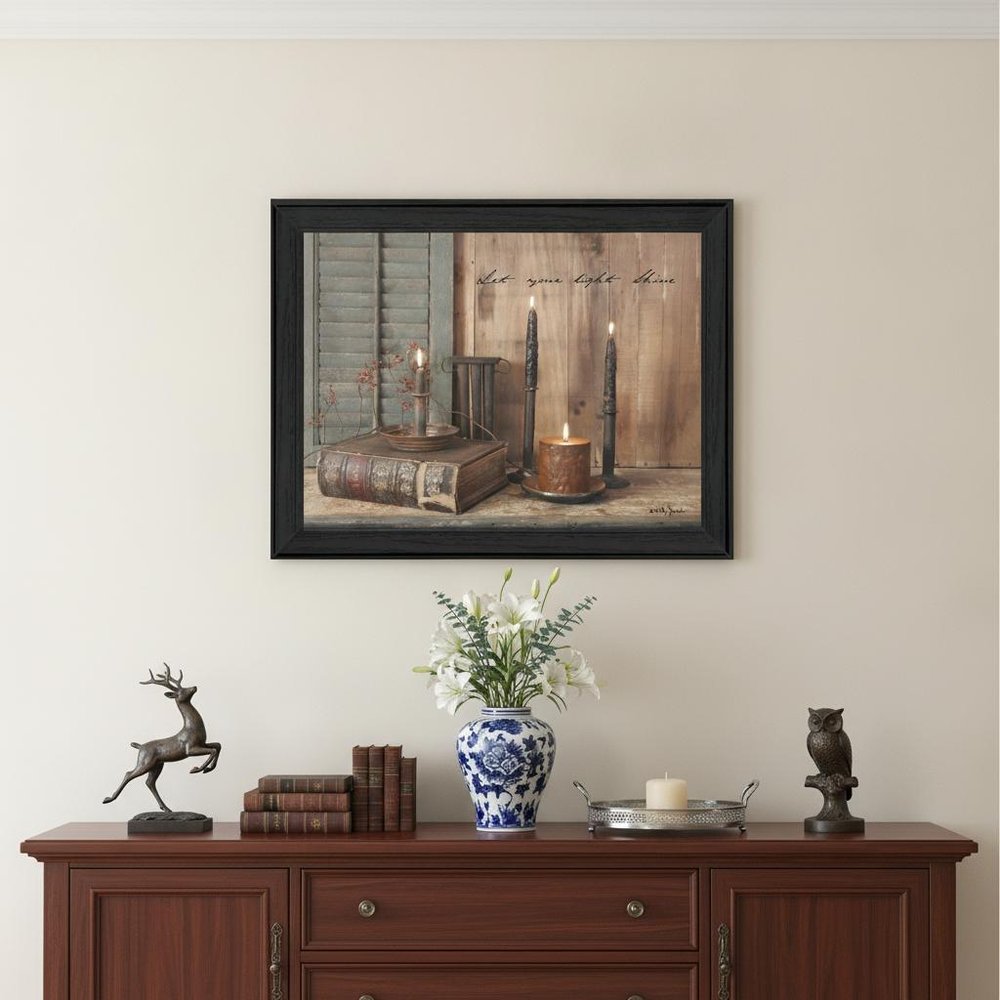 Let Your Light Shine 3 Black Framed Print Wall Art