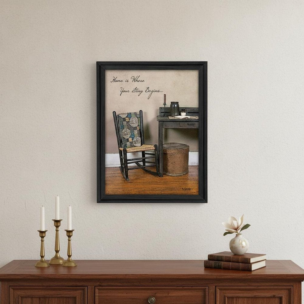 Home Story Black Framed Print Wall Art
