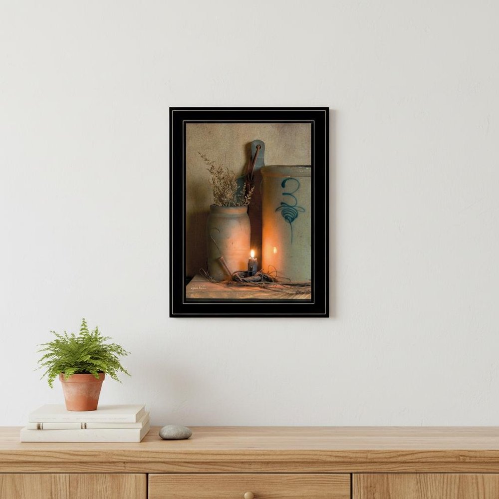 No 3 Bee Sting on a crock 2 Black Framed Print Wall Art