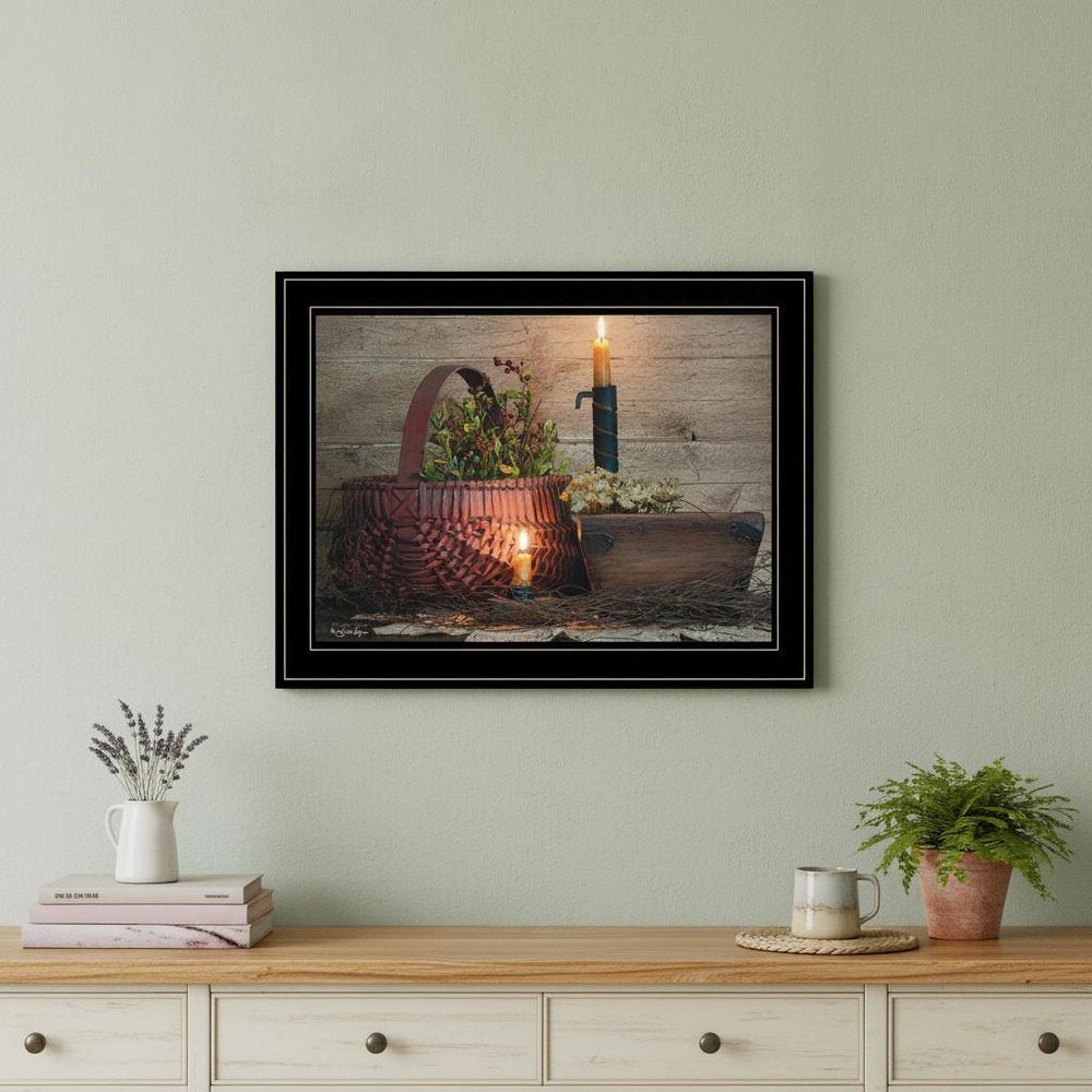 The Red Basket 2 Black Framed Print Wall Art