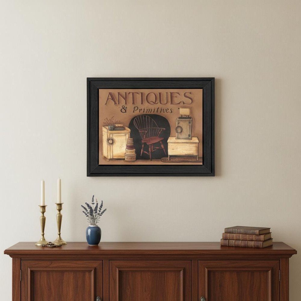 Antiques and Primitives Black Framed Print Wall Art