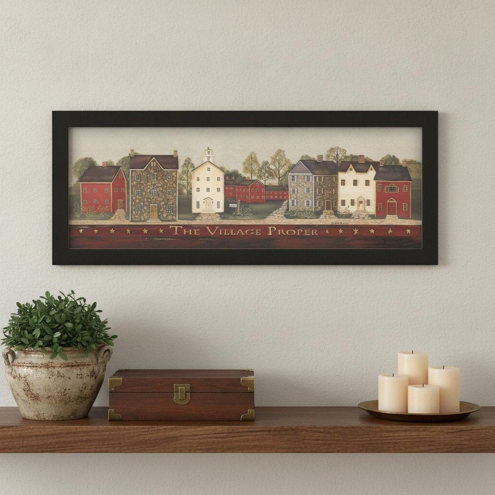 The Village Proper Black Framed Print Wall Art