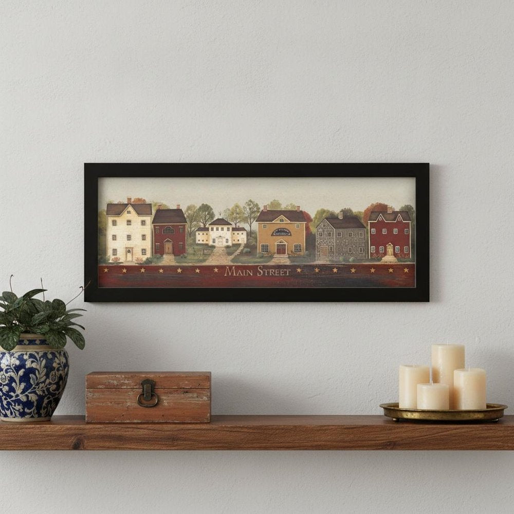 Main Street 1 Black Framed Print Wall Art