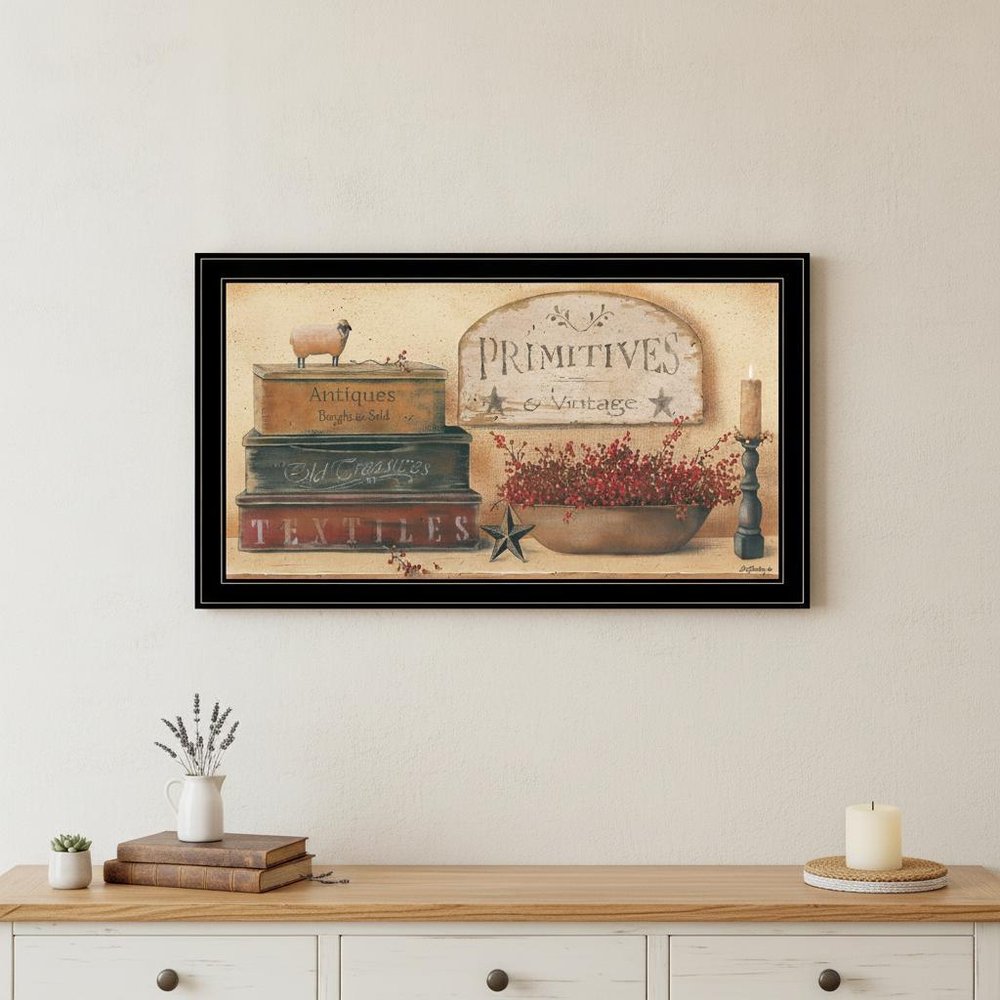 Primitives and Vintage III Black Framed Americana Print Wall Art