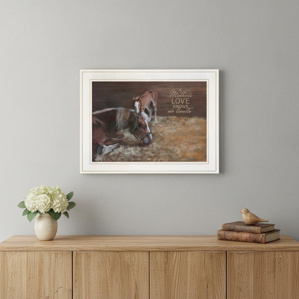 A Mother Love Horses 1 White Framed Print Wall Art