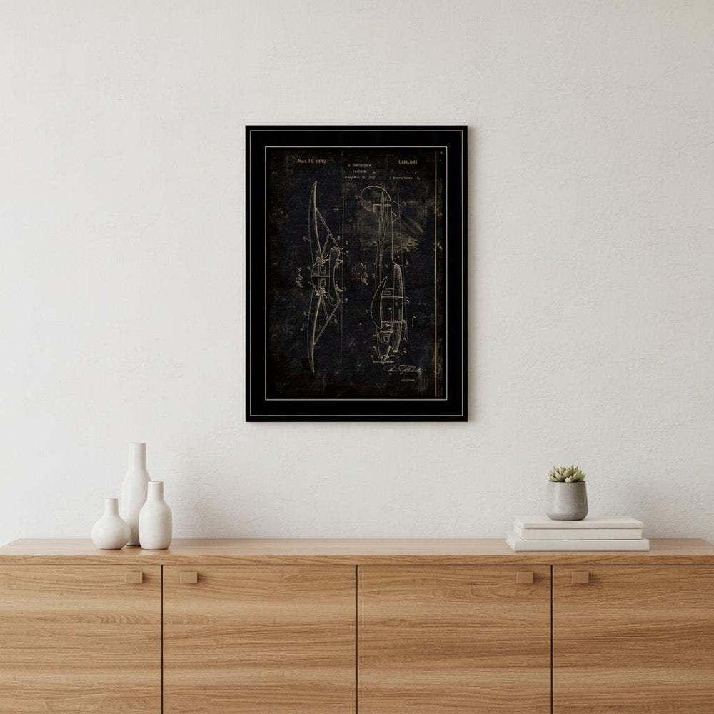 Airplane Patent II 2 Black Framed Print Wall Art