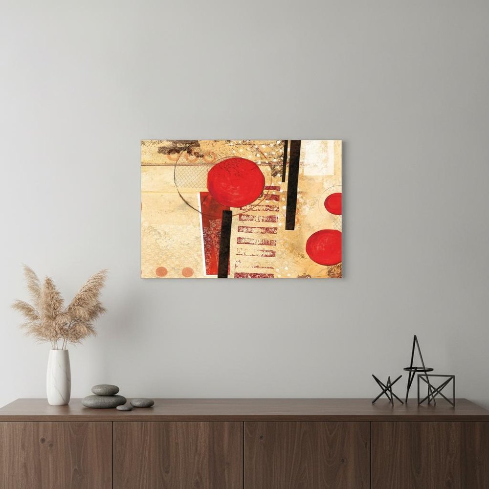 Circular Abstract 1 White Framed Print Wall Art