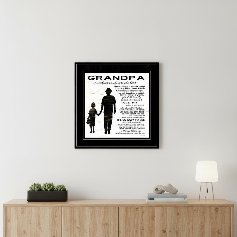 My Grandpa is the Best 1 Black Framed Print Wall Art