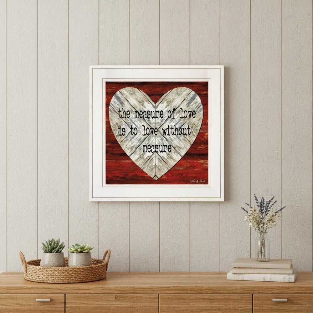 Measure of Love 1 White Framed Print Wall Art