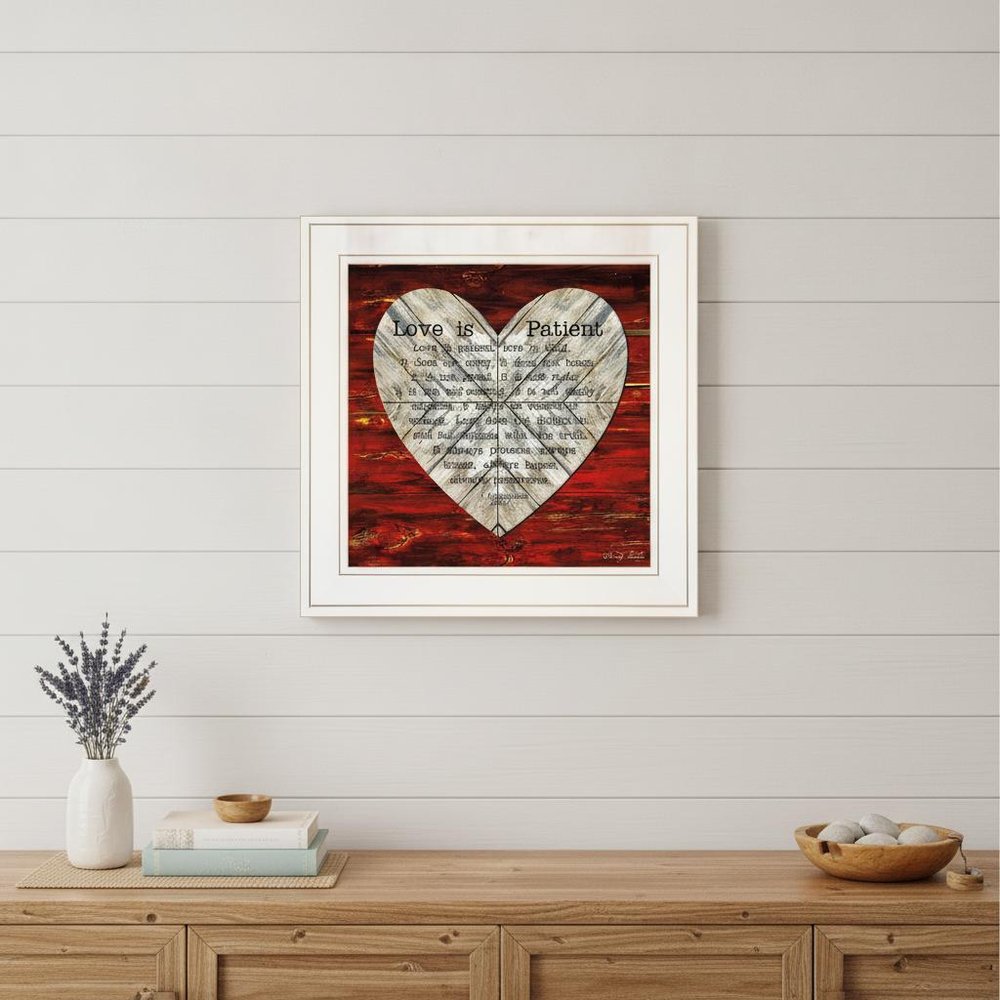 Love is Patient 1 White Framed Print Wall Art