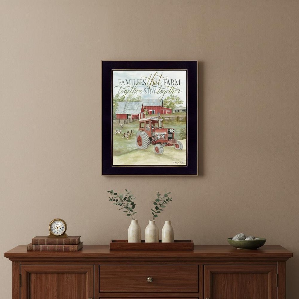 Families That Farm Together Stay Together Black Framed Print Wall Art