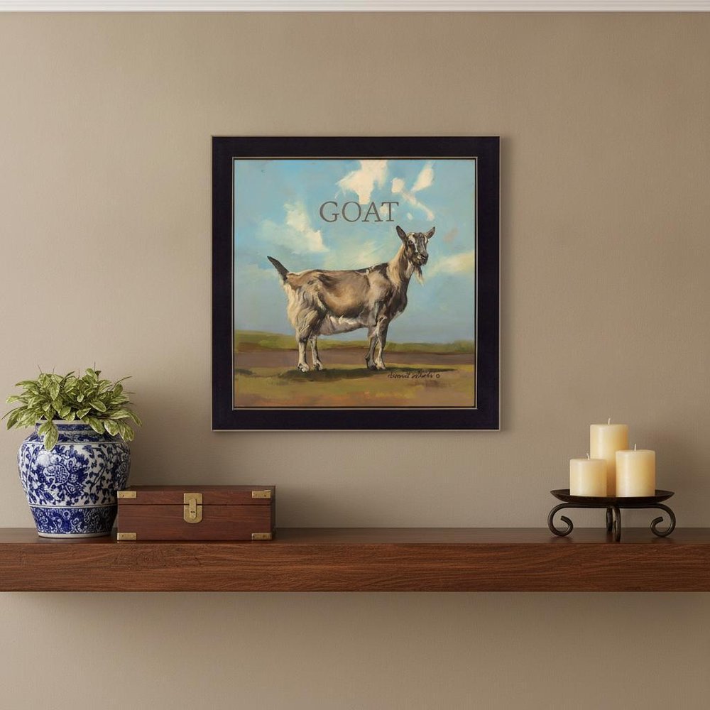 Gracey the Goat Black Framed Print Wall Art