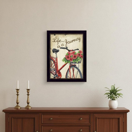 Life is a Journey 1 Black Framed Print Wall Art