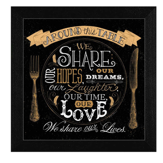 Around this Table Black Framed Print Wall Art
