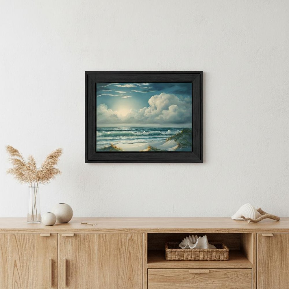 Moon Glow 2 Black Framed Print Wall Art