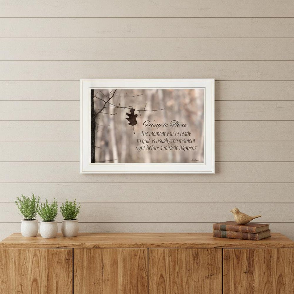 Hang in There 1 White Framed Print Wall Art
