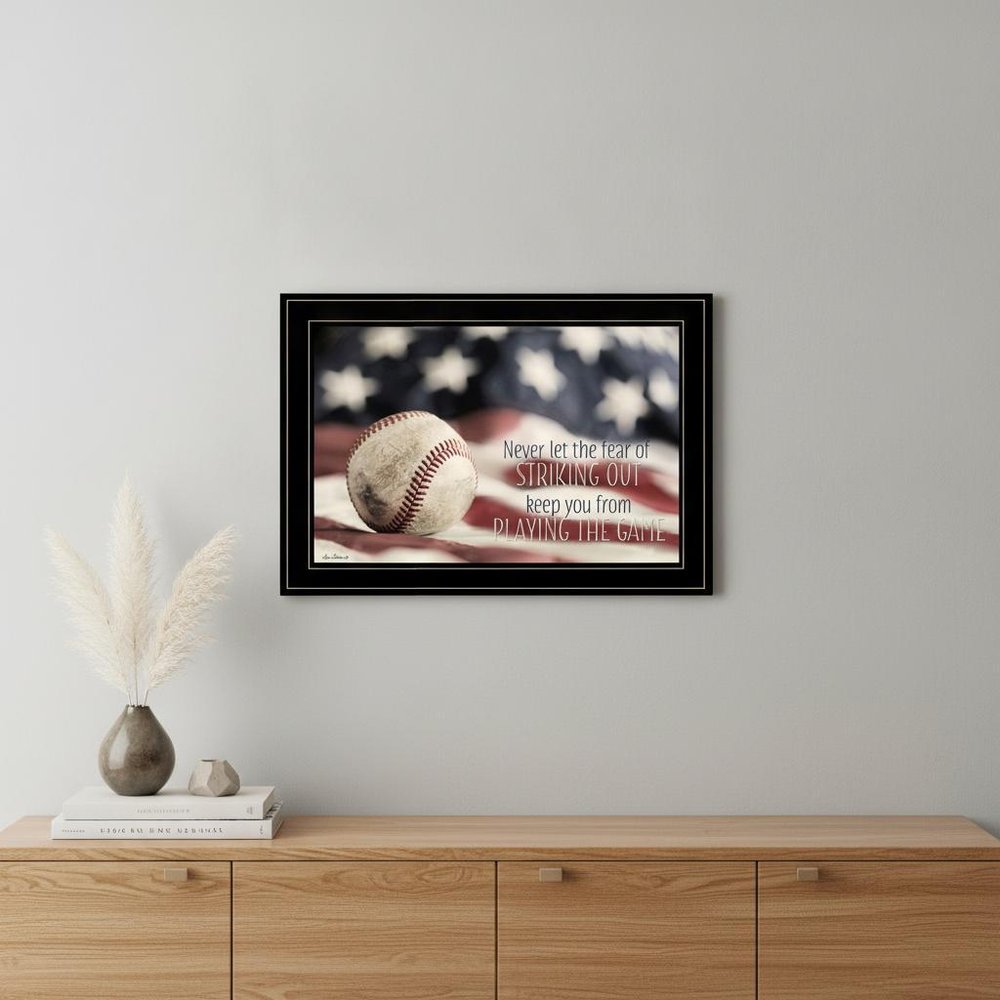 Baseball Playing the Game 2 Black Framed Print Wall Art