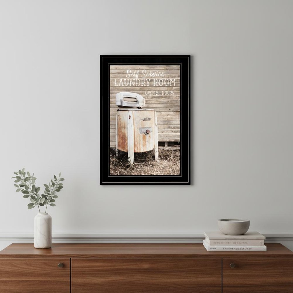 Laundry Room 2 Black Framed Print Bathroom Wall Art