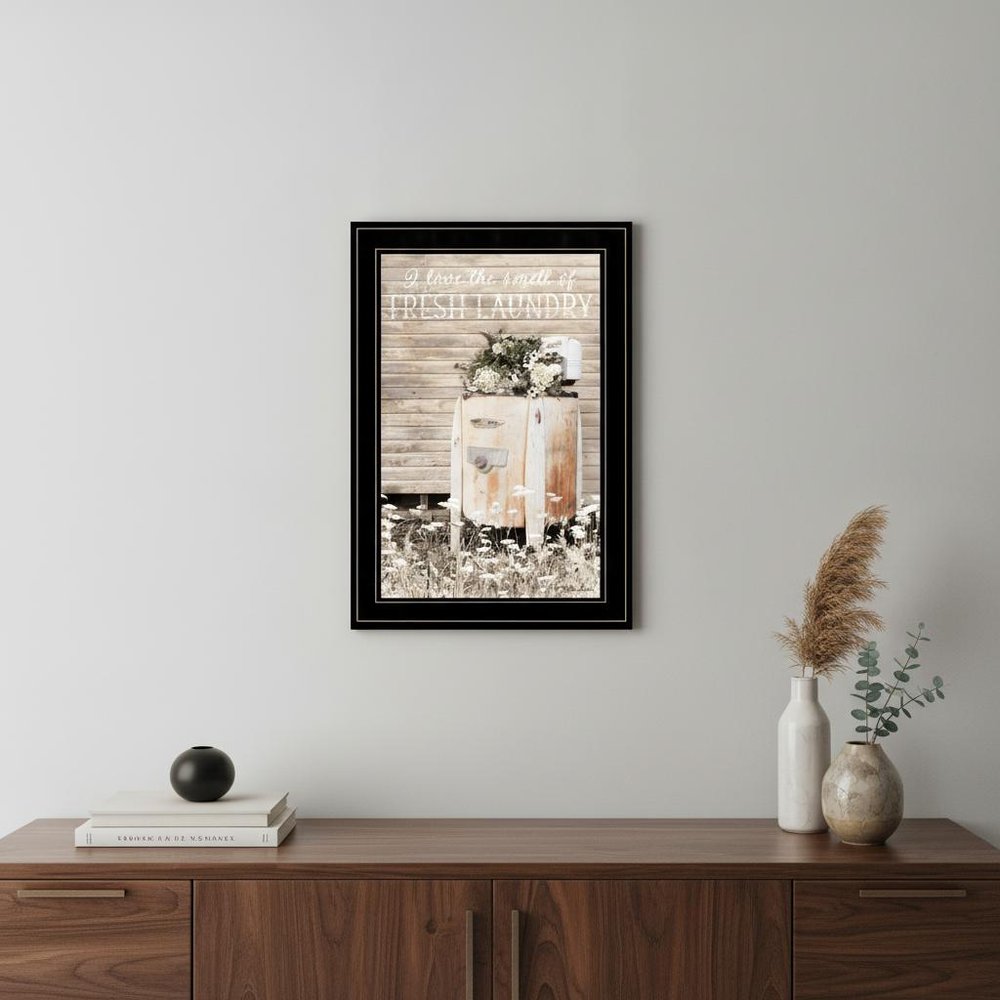 Fresh Laundry 2 Black Framed Print Bathroom Wall Art