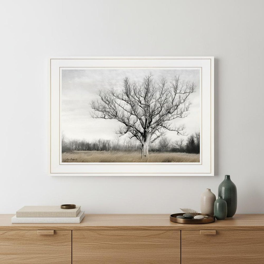 Earth and Sky 1 White Framed Print Wall Art