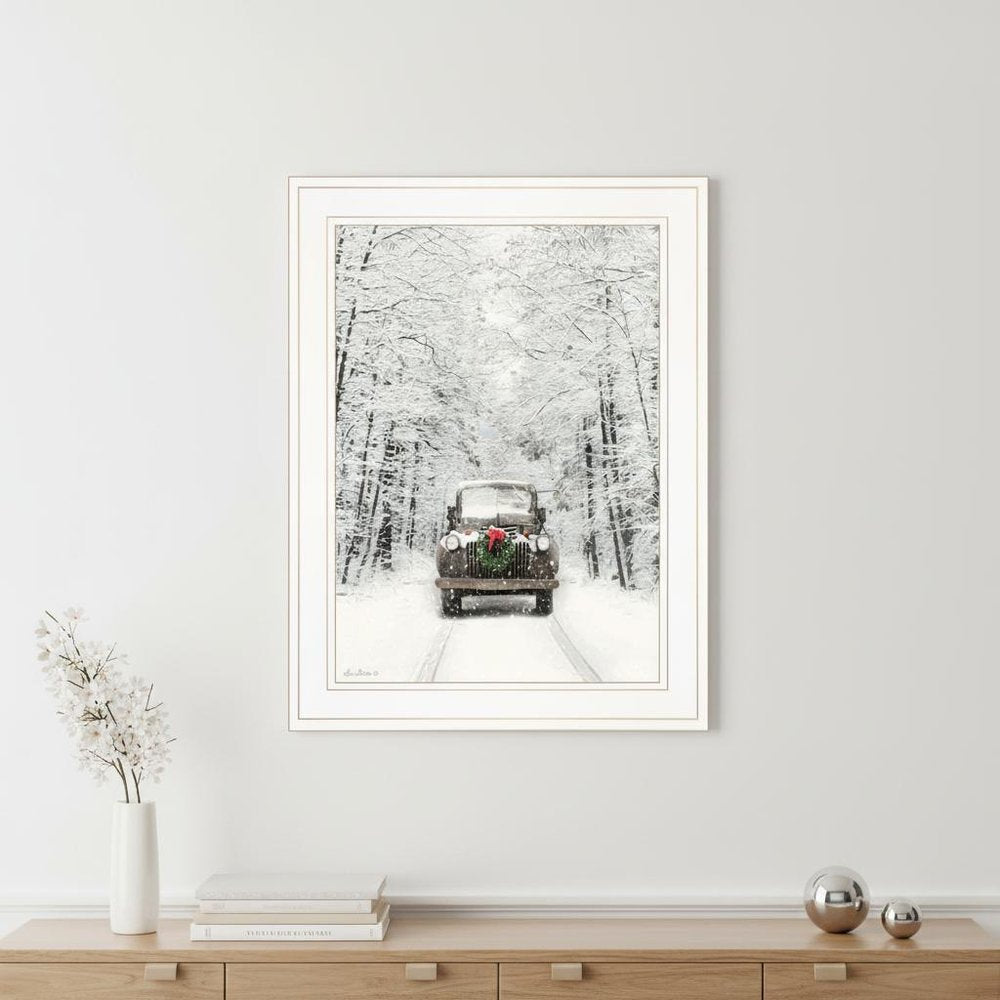 Antique Christmas 1 White Framed Print Wall Art