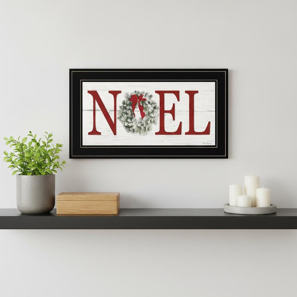 Christmas Noel 2 Black Framed Print Wall Art