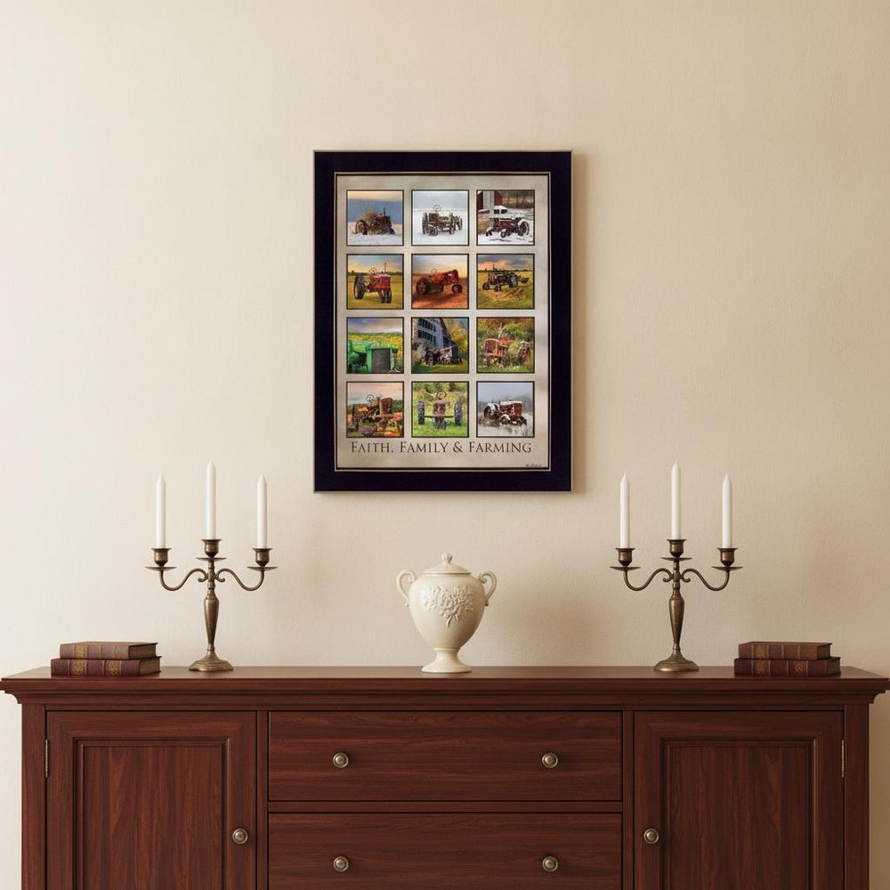 Faith Family Farming Black Framed Print Wall Art