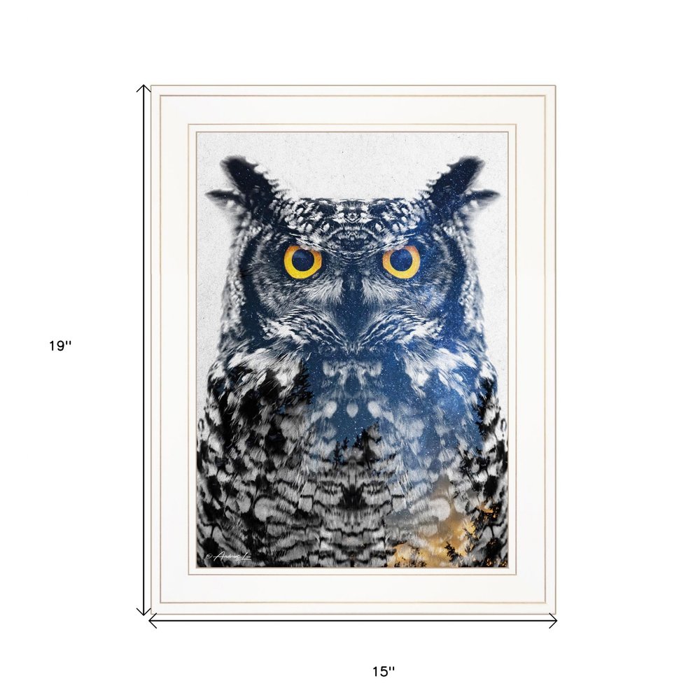 Night Owl 2 White Framed Print Wall Art