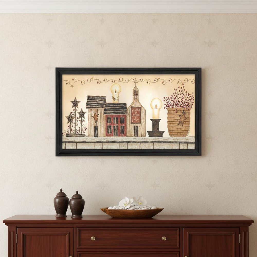 Faith Hope and Love 2 Black Framed Print Wall Art