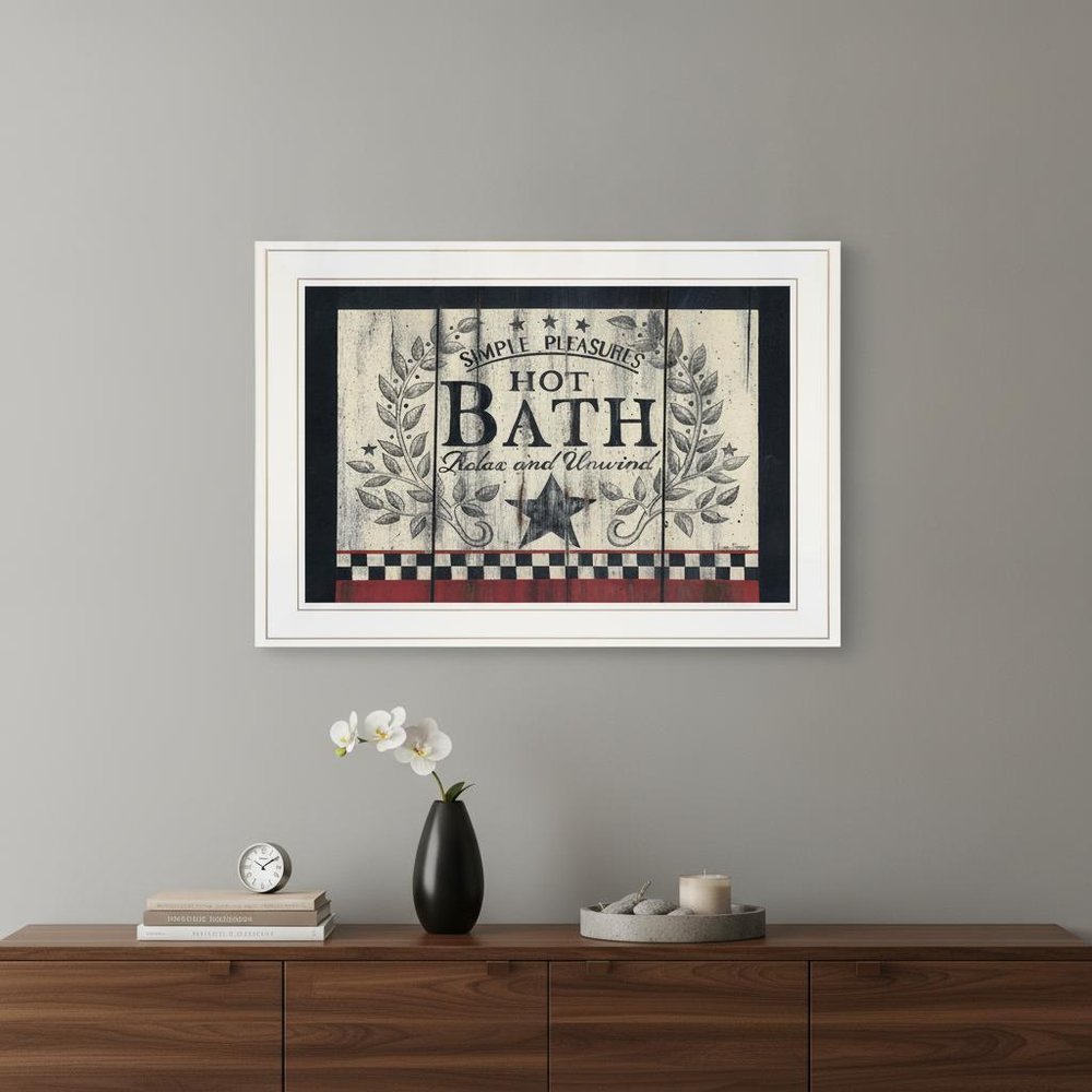 Hot Bath 13 White Framed Print Bathroom Wall Art