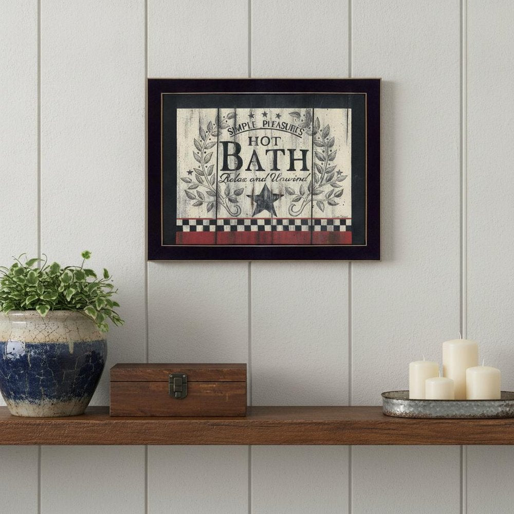 Hot Bath 15 Black Framed Print Bathroom Wall Art