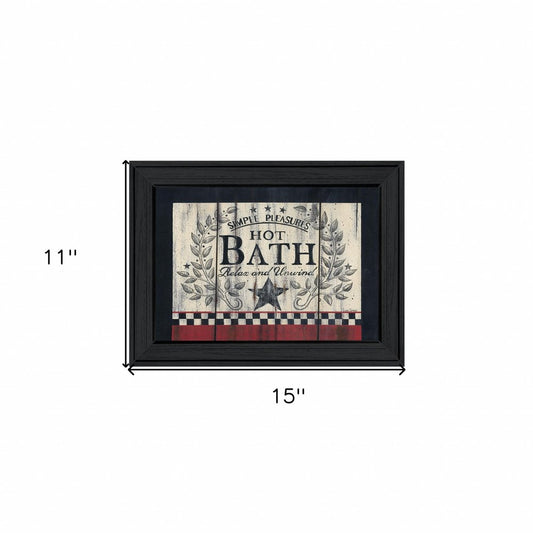 Hot Bath 2 Black Framed Print Bathroom Wall Art