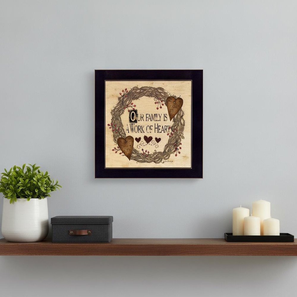 Our Family is a work of the Heart Linda Spivey Ready to Hang Framed Print Black Frame Black Framed Print Wall Art