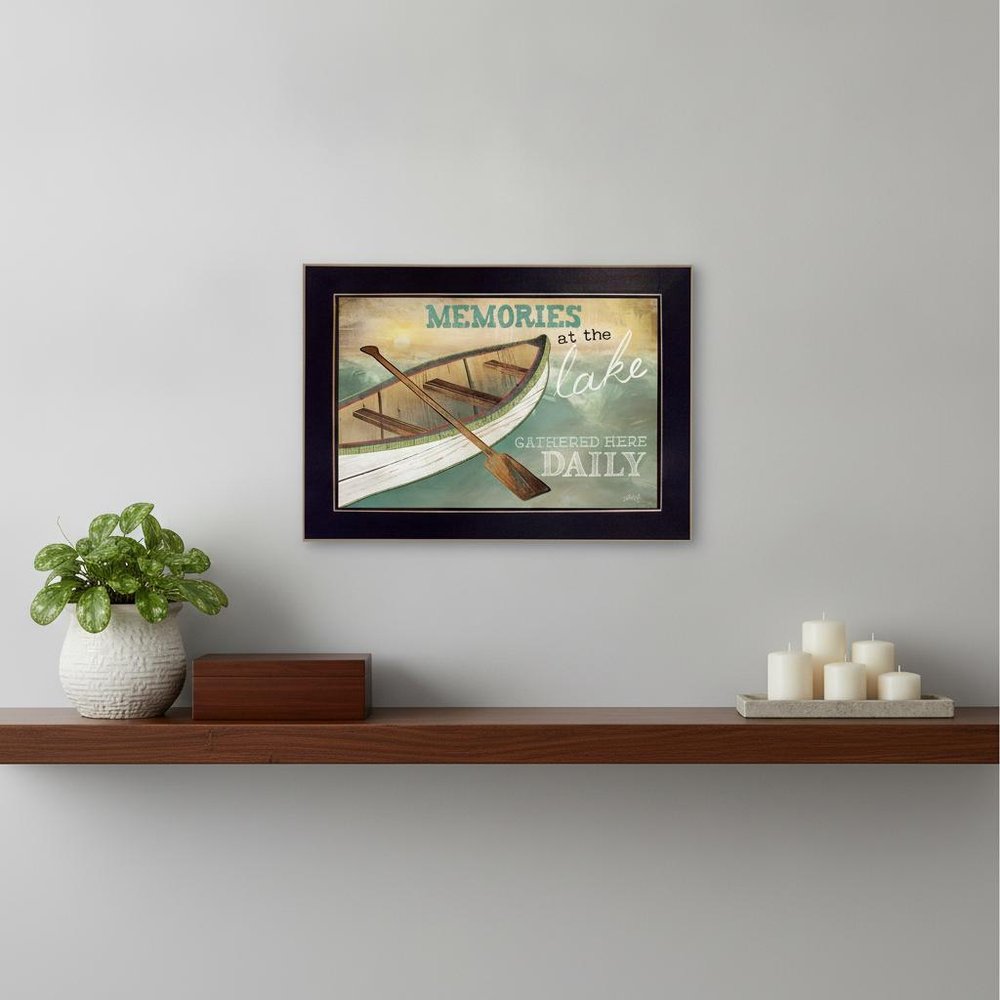 Memories at the Lake Black Framed Print Wall Art