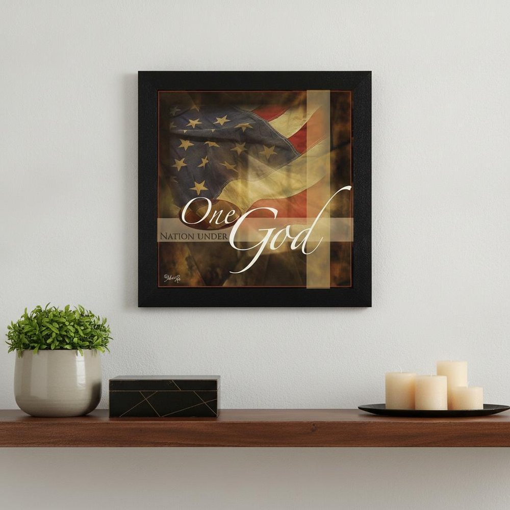 One Nation Under God Black Framed Print Wall Art