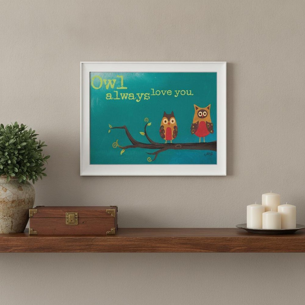 Owl Always Love You 1 White Framed Print Wall Art