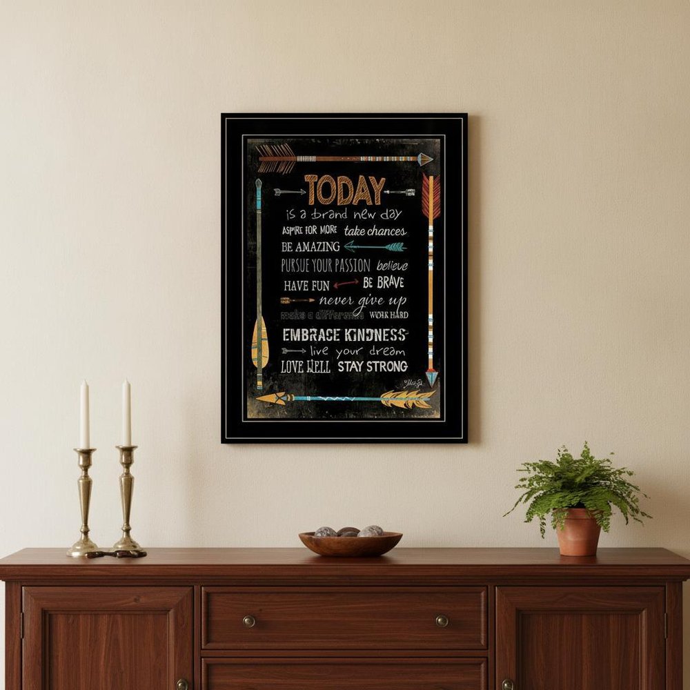 Today Is a Brand New Day 2 Black Framed Print Wall Art