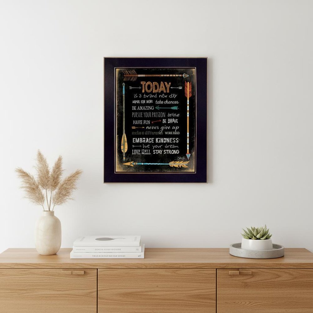 Today is a Brand New Day 3 Black Framed Print Wall Art