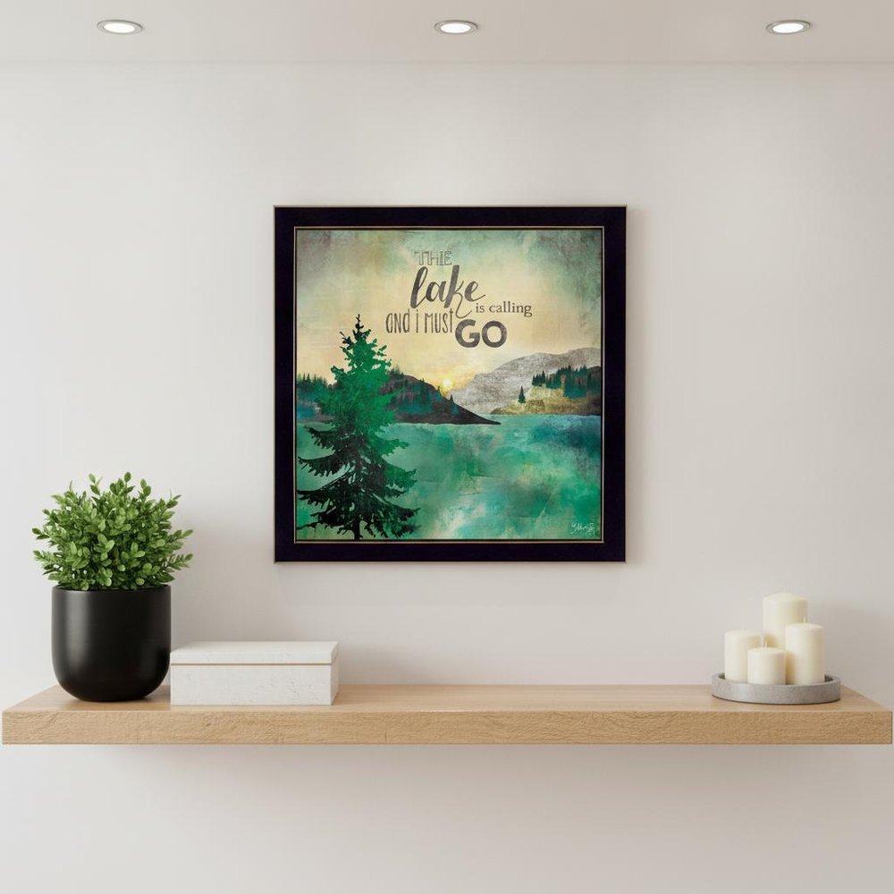 This Lake is Calling Black Framed Print Wall Art