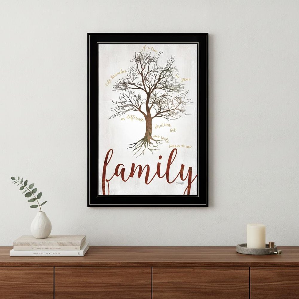 Family Tree 2 Black Framed Print Wall Art